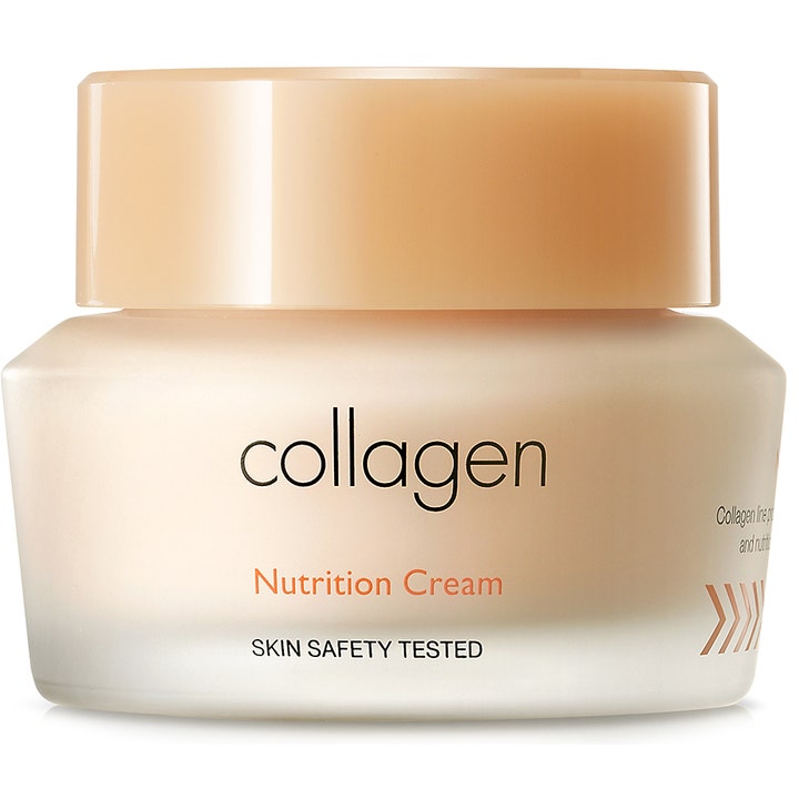 It'S SKIN Collagen Nutrition Cream 50 ml ravitseva kasvovoide tyylikkäässä huurretussa lasipurkissa.