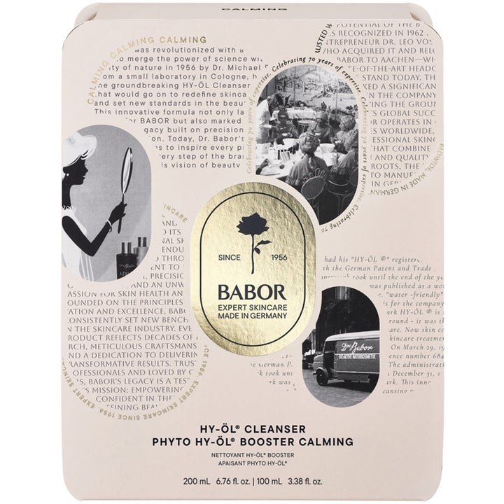 Babor Anniversary Set HY-ÖL Phyto Calming 300 ml rauhoittava ihonhoitosetti vaaleassa vintage-henkisessä rasiassa