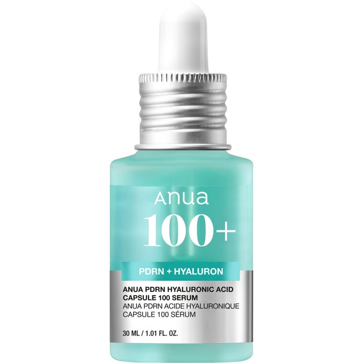 Anua PDRN Hyaluronic Acid Capsule 100 Serum 30 ml kosteuttava seerumi turkoosissa pullossa hopeisella pipetillä