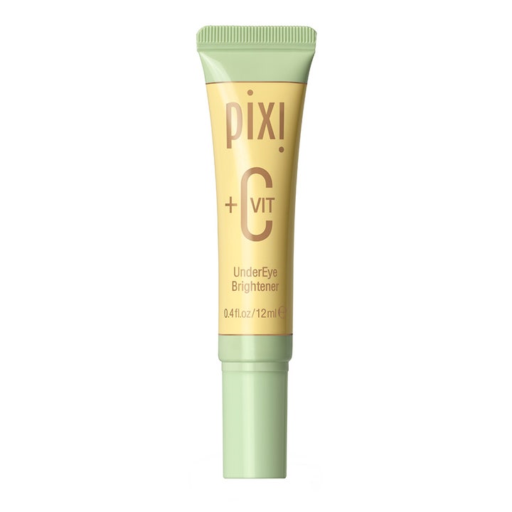 Pixi + C VIT UnderEye Brightener 12 ml kirkastava silmänympärysvoide keltaisessa tuubissa mintunvihreällä korkilla.