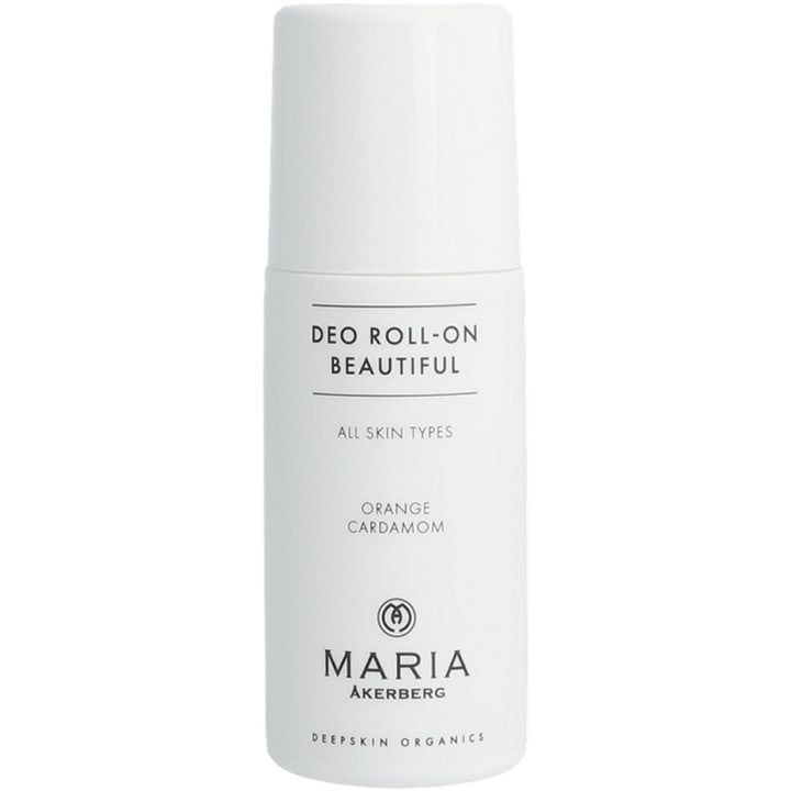 Maria Åkerberg Deo Roll-on Beautiful 60 ml raikastava deodorantti valkoisessa muovisessa roll-on-pakkauksessa.
