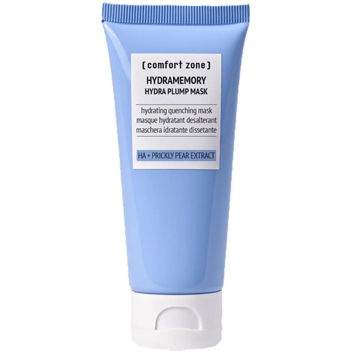 Comfort Zone Hydramemory Hydra Plump Mask syväkosteuttava kasvonaamio vaaleansinisessä tuubissa valkoisella korkilla.