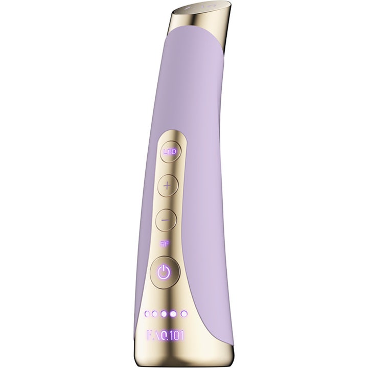 FAQ Swiss FAQ 101 LED-Pulse Facial Device Amethyst 1 kpl on lila ja kultainen LED-valoa ja RF-tehoa antava kasvolaite