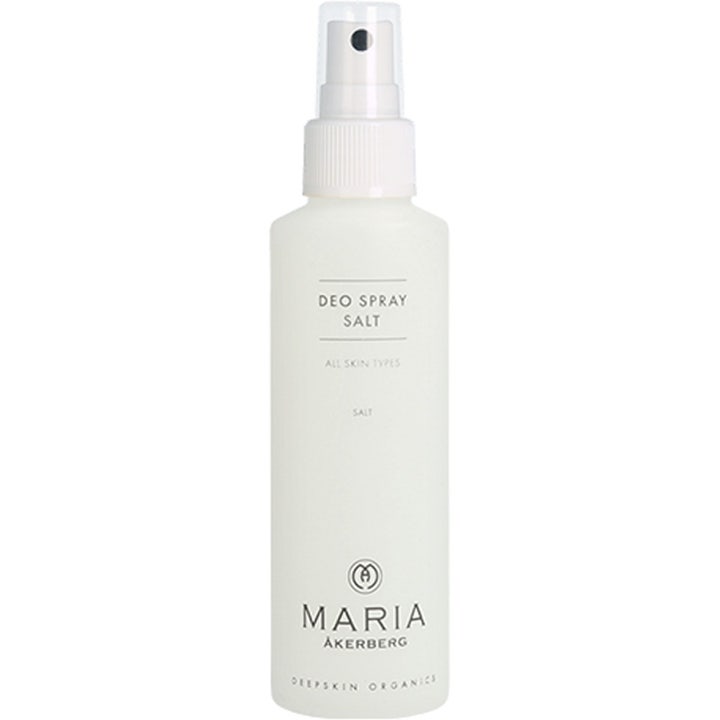 Maria Åkerberg Deo Spray Salt 125 ml raikastava deosuihke valkoisessa muovipullossa suihkekorkilla