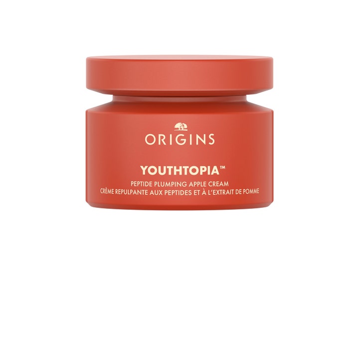 Origins Youthtopia Peptide Plumping Apple Cream 50 ml kiinteyttävä kasvovoide tyylikkäässä punaisessa purkissa