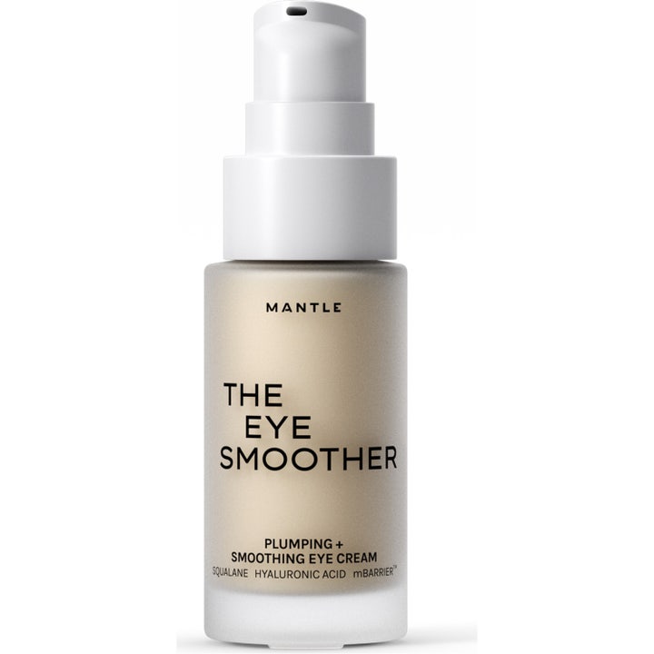 MANTLE The Eye Smoother 15 ml silmänympärysvoide skvalaanilla ja hyaluronihapolla huurretussa pumppupullossa