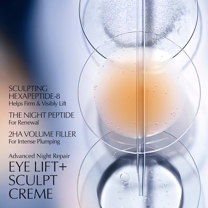 Estée Lauder Advanced Night Repair Eye Lift + Sculpt 15 ml kiinteyttävä silmänympärysvoide ja sen persikkainen koostumus