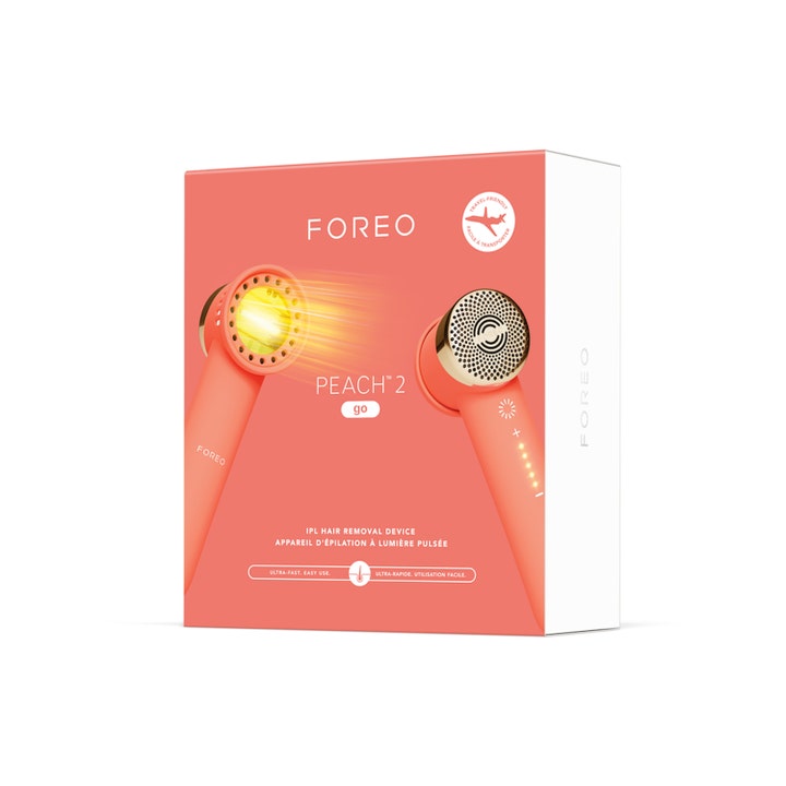 FOREO PEACH 2 go 1 kpl IPL-laite karvanpoistoon persikanvärisessä pakkauksessa.