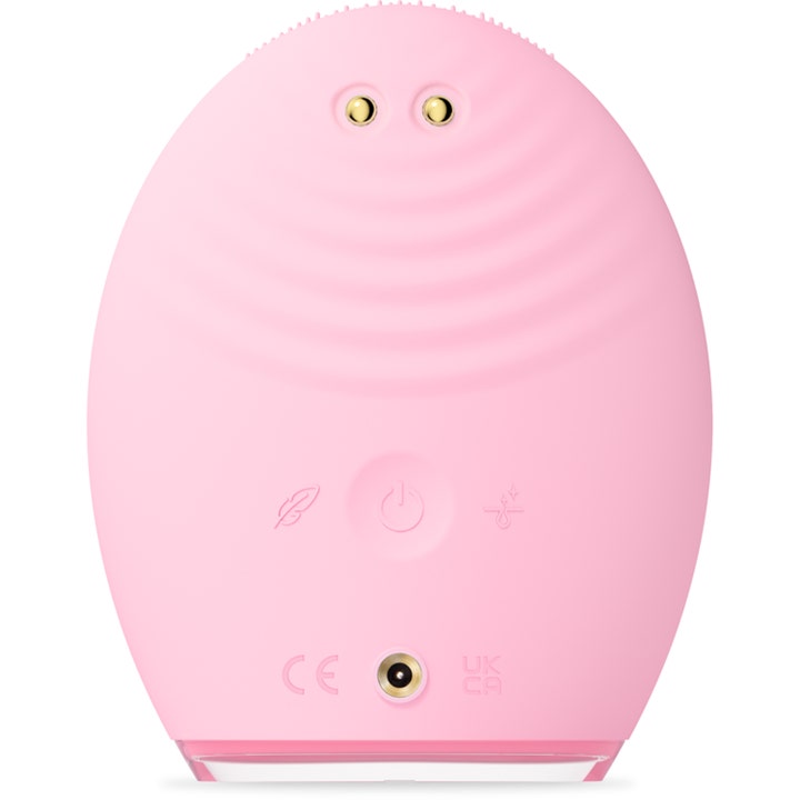 FOREO LUNA 4 plus Normal Skin 1 kpl kiinteyttävä kasvolaite vaaleanpunainen aaltoileva tausta kultaisilla pisteillä
