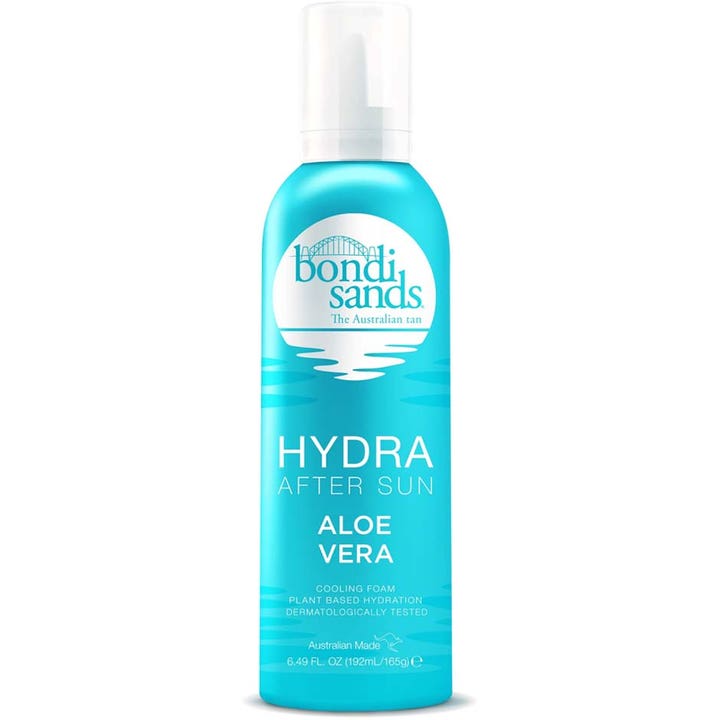 Bondi Sands Hydra After Sun 192 ml viilentävä aloe vera -vaahto kirkkaassa turkoosissa pumppupullossa