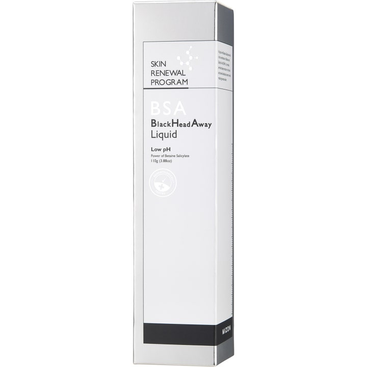 Mizon Bsa Blackhead Away Liquid 110 g kuoriva seerumi mustapäitä vastaan hopeisessa pakkauksessa