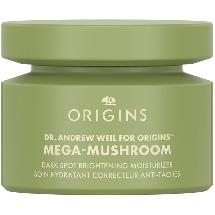 Origins Mega-Mushroom Dark Spot Brightening Moisturizer 50 ml kirkastava kasvovoide vihreässä mattapintaisessa purkissa