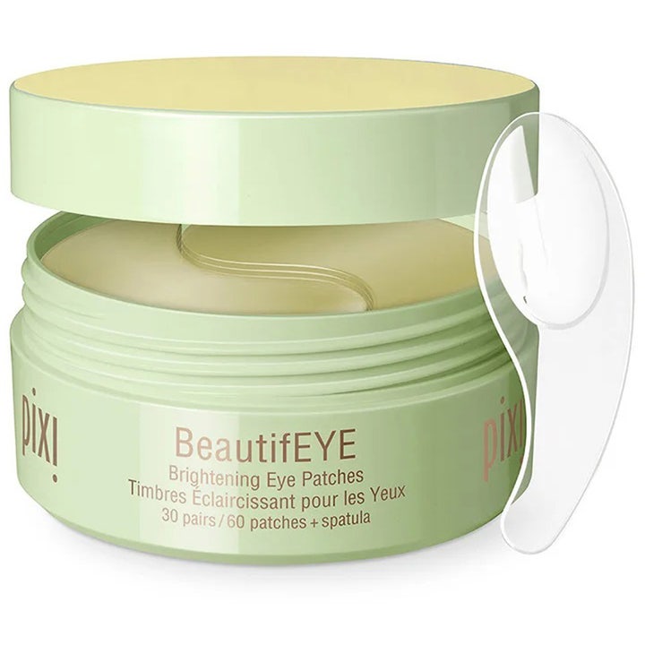 Pixi BeautifEYE Brightening Eye Patches 30 paria kirkastavat silmänympärysihoa vaaleanvihreässä purkissa lastalla