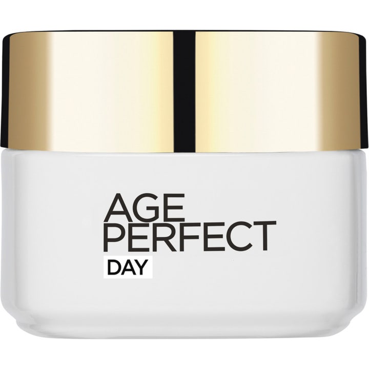 L'Oréal Paris Age Perfect Day 50 ml kiinteyttävä päivävoide valkoisessa lasipurkissa kultaisella korkilla