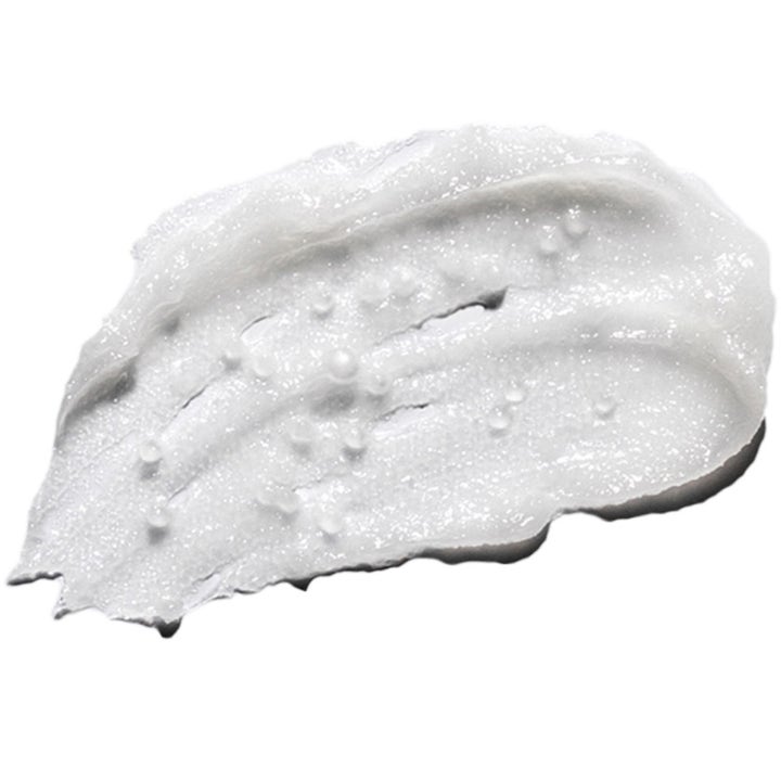 Verso N°1 Cleansing Balm 100 ml puhdistusvoide on täyteläinen valkoinen koostumus sisältäen pieniä jojobahelmiä.