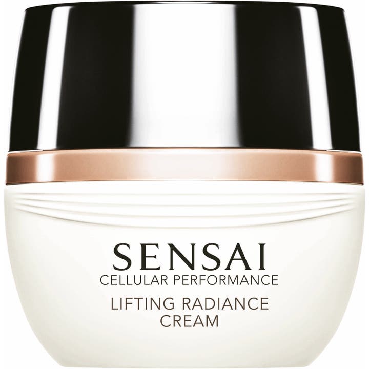Sensai Cellular Performance Lifting Radiance Cream 40 ml heleyttävä kasvovoide valkoisessa purkissa mustalla kannella.