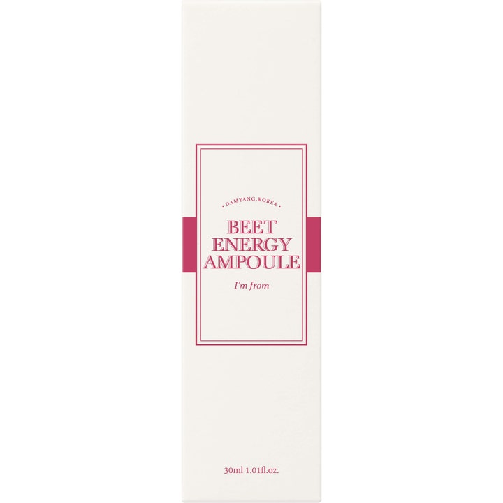 I'm From Beet Energy Ampoule 30 ml elinvoimaa antava seerumi valkoisessa pahvipakkauksessa punaisella tekstillä