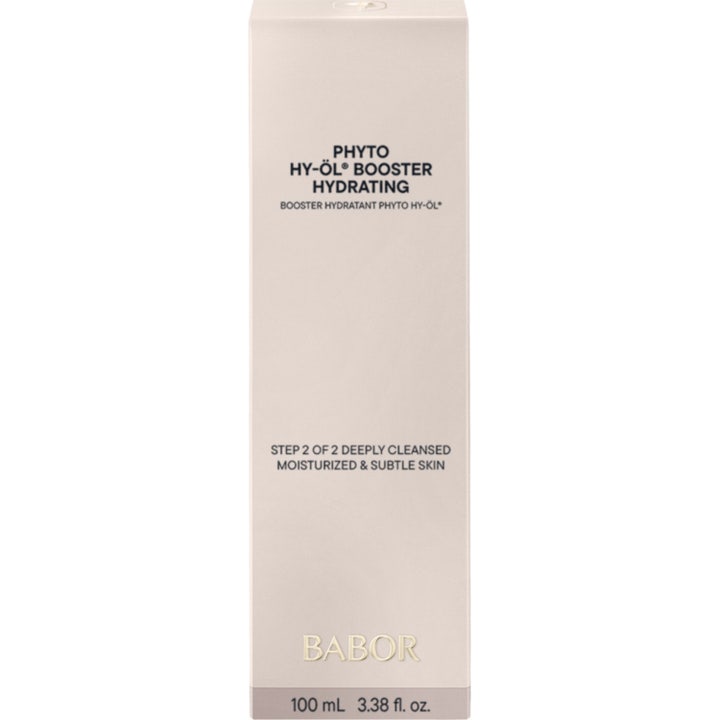 Babor Phyto HY-ÖL Booster Hydrating 100 ml kosteuttava puhdistustiiviste vaaleassa pahvipakkauksessa.