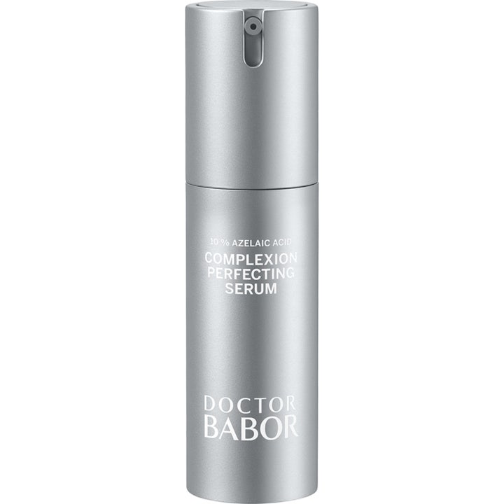 Doctor Babor Complexion Perfecting Serum 30 ml ihoa tasoittava seerumi hopeanhohtoisessa pumppupullossa.