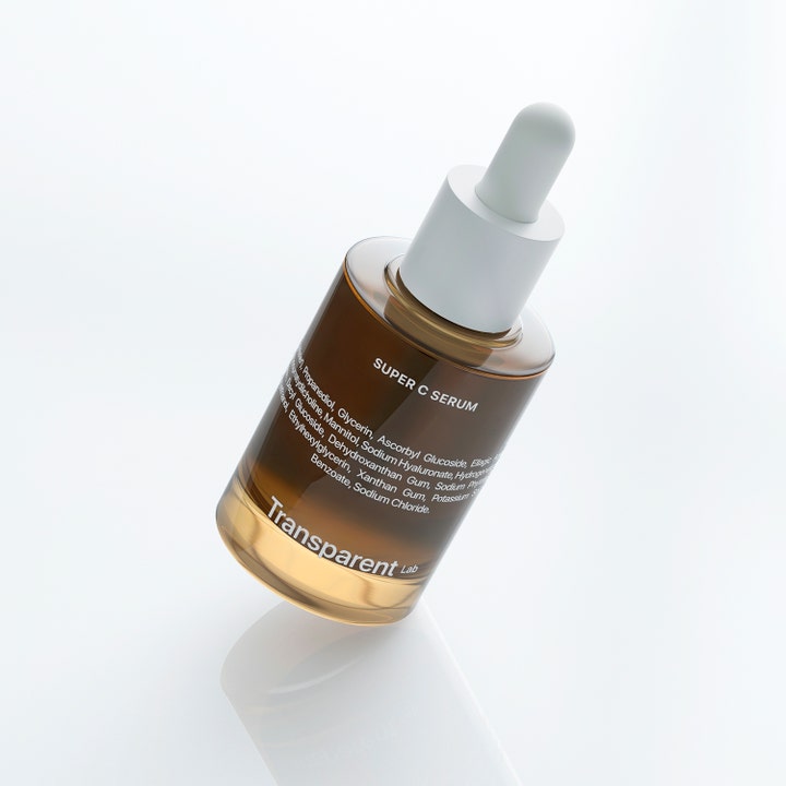 Niche Beauty Lab Transparent Lab Super C Serum 30 ml kirkastava seerumi ruskeassa lasipullossa valkoisella pipetillä