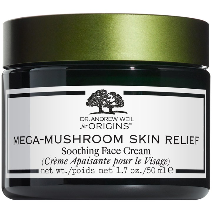 Origins Mega-Mushroom Skin Relief Soothing Face Cream 50 ml rauhoittava kasvovoide tummanvihreässä purkissa