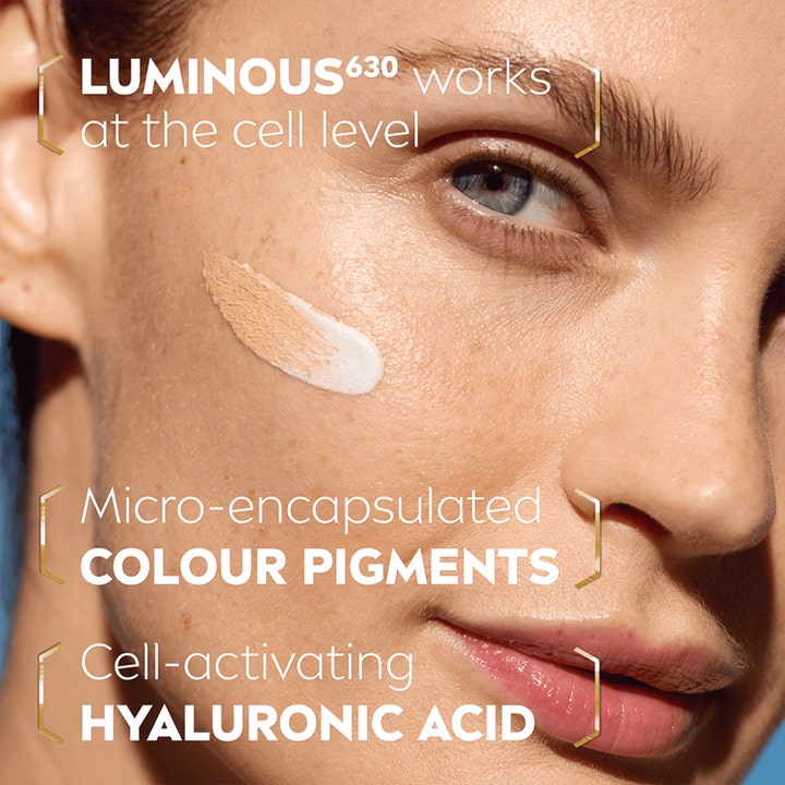 NIVEA Luminous 630 CC Fluid 40 ml tasoittaa ihoa mikrokapseleilla ja kosteuttavalla hyaluronihapolla.