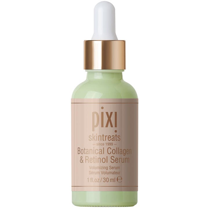 Pixi Botanical Collagen & Retinol Serum 30 ml kiinteyttävä seerumi vihreässä lasipullossa kultaisella korkilla.