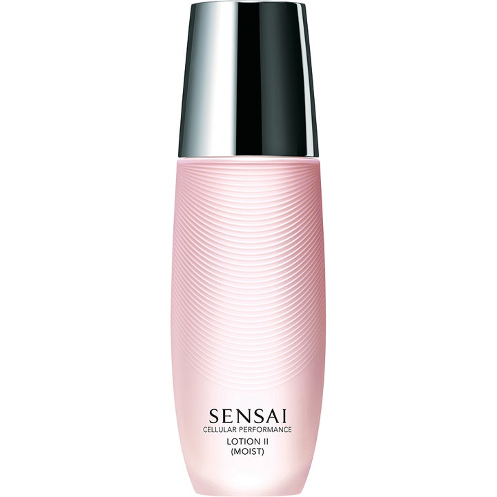 Sensai Cellular Performance Lotion II Moist 125 ml kosteuttava kasvovesi vaaleanpunaisessa aaltokuvioidussa pullossa