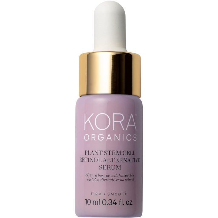 Kora Organics Plant Stem Cell Retinol Alternative Serum 10 ml kiinteyttävä seerumi liilassa pipettipullossa.