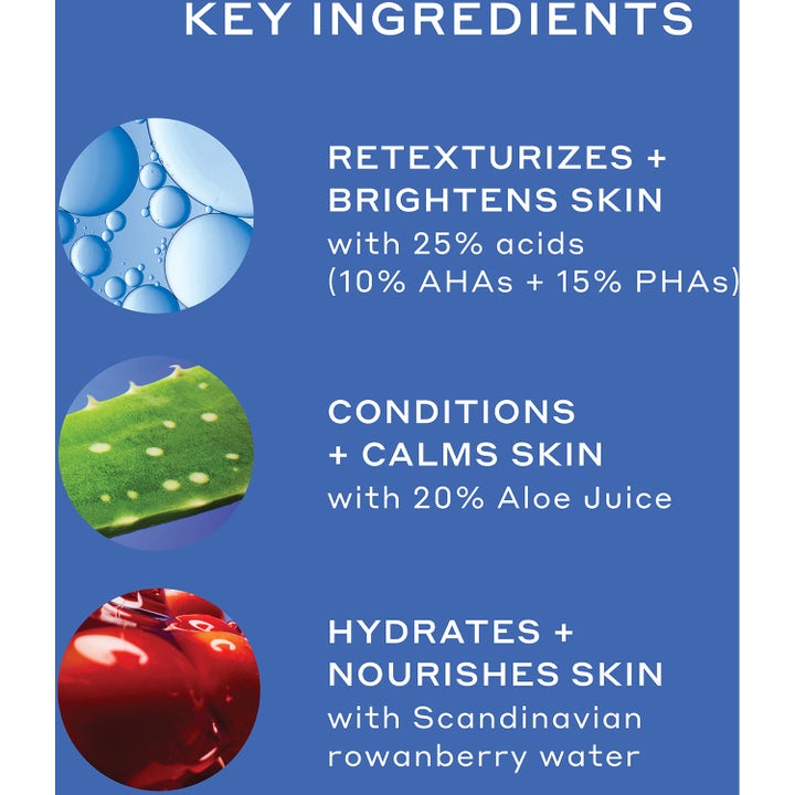 Ole Henriksen Dewtopia 25% Acid Flash Facial -kasvonaamio sisältää ihoa kirkastavaa AHA- ja PHA-happoa.