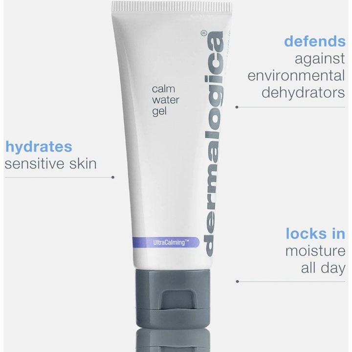 Dermalogica UltraCalming Calm Water Gel 50 ml rauhoittava kasvovoide valkoisessa tuubissa harmaalla korkilla