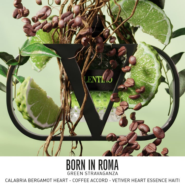 Valentino Born In Roma Uomo Green Stravaganza 50 ml miesten tuoksu bergamottiviipaleilla ja kahvipavuilla