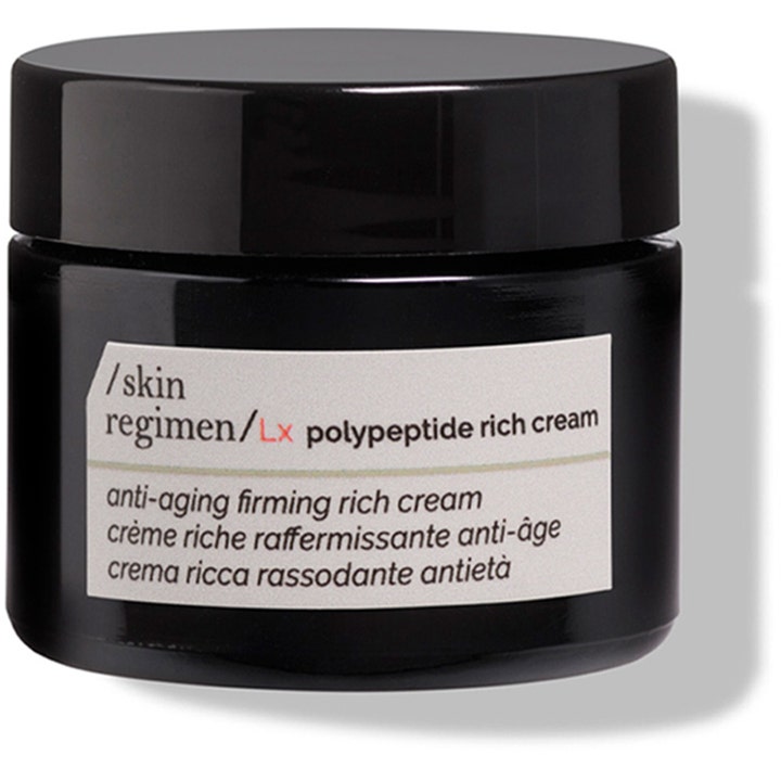 /skin regimen/Lx polypeptide rich cream kiinteyttävä kasvovoide mustassa purkissa jossa on valkoinen etiketti
