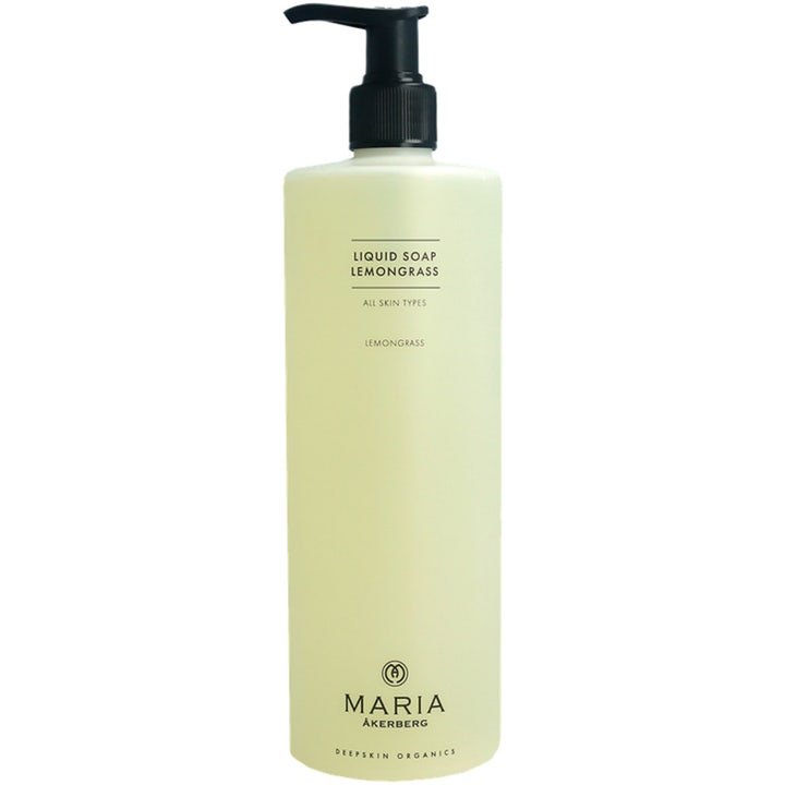 Maria Åkerberg Liquid Soap Lemongrass 500 ml virkistävä käsisaippua vaaleassa muovipullossa mustalla pumpulla