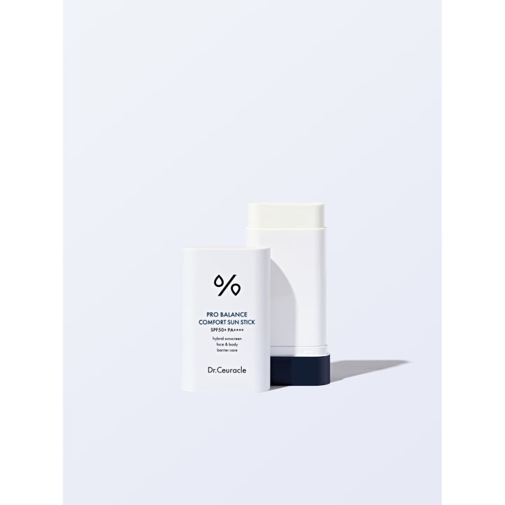 Dr. Ceuracle Pro Balance Sun Stick 18 g aurinkosuojapuikko SPF50+ valkoisessa hylsyssä sinisellä pohjalla