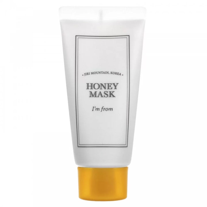 I'm from Honey Mask kosteuttava kasvonaamio valkoisessa tuubissa, jossa on tyylikäs kultainen korkki.