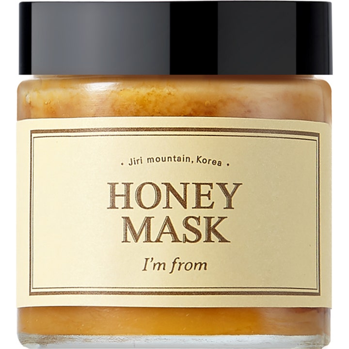 I'm from Honey Mask 120 g ravitseva kasvonaamio lasipurkissa jossa on musta kansi ja täyteläinen koostumus