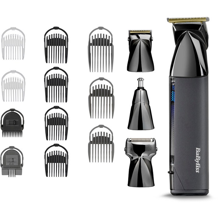 BaByliss Super X Metal 15 in 1 Multi Trimmer 1 kpl monitoimitrimmeri mustalla metallirungolla ja vaihtopäillä.