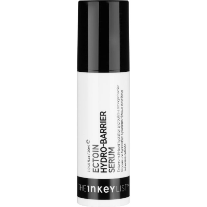 The INKEY List Ectoin Hydro-Barrier Serum 30 ml suojamuuria vahvistava kasvoseerumi valkoisessa mustakorkkisessa pullossa.
