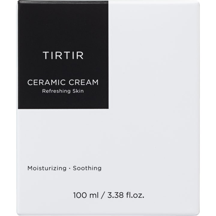 TIRTIR Ceramic Cream 100 ml kosteuttava kasvovoide valkoisessa pakkauksessa, jossa on musta etiketti.