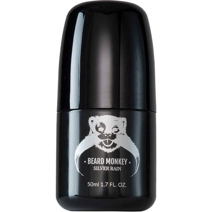 Beard Monkey Silver Rain 50 ml raikastava roll-on deodorantti kiiltävässä mustassa pakkauksessa hopeisella logolla