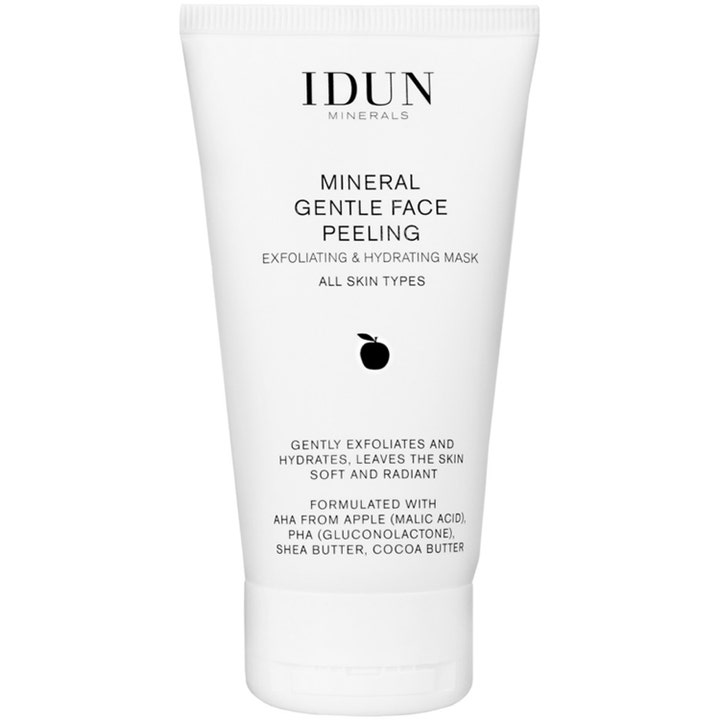 IDUN Minerals Mineral Gentle Face Peeling 75 ml kuoriva kasvonaamio valkoisessa tuubissa.