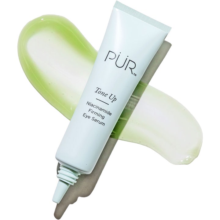 PÜR Tone Up Niacinamide Firming Eye Serum 12,5 ml kiinteyttävä silmänympärysseerumi ja vihreä geelikoostumus