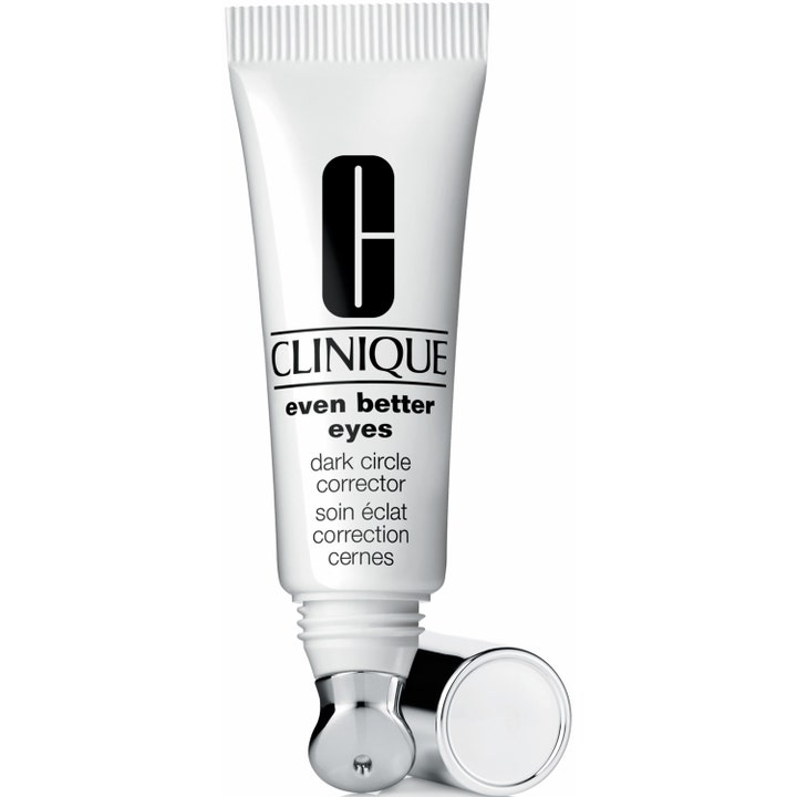 Clinique Even Better Eyes Dark Circle Corrector silmänympärysvoide valkoisessa tuubissa viilentävällä metallipäällä.