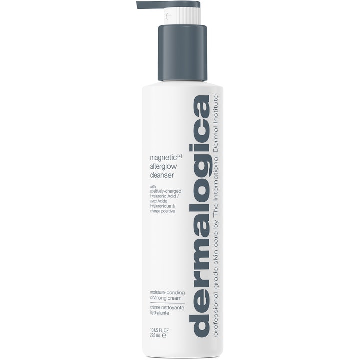 Dermalogica Magnetic Afterglow Cleanser 295 ml kosteuttava puhdistusvoide hyaluronihapolla valkoisessa pumppupullossa