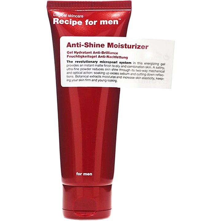 Recipe for men Anti-Shine Moisturizer 75 ml kiiltoa hillitsevä kasvovoide punaisessa muovituubissa