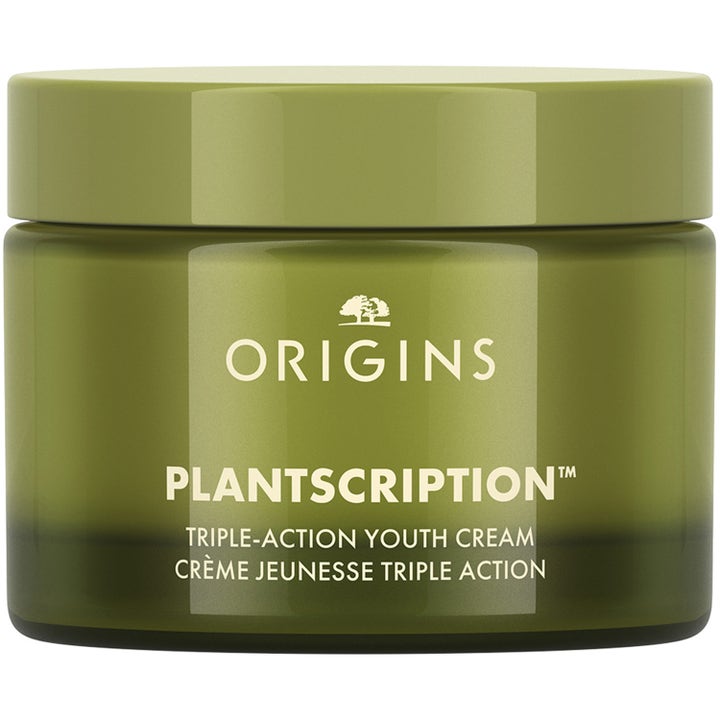 Origins Plantscription Triple-Action Youth Cream 50 ml silottava ja kiinteyttävä kasvovoide vihreässä lasipurkissa