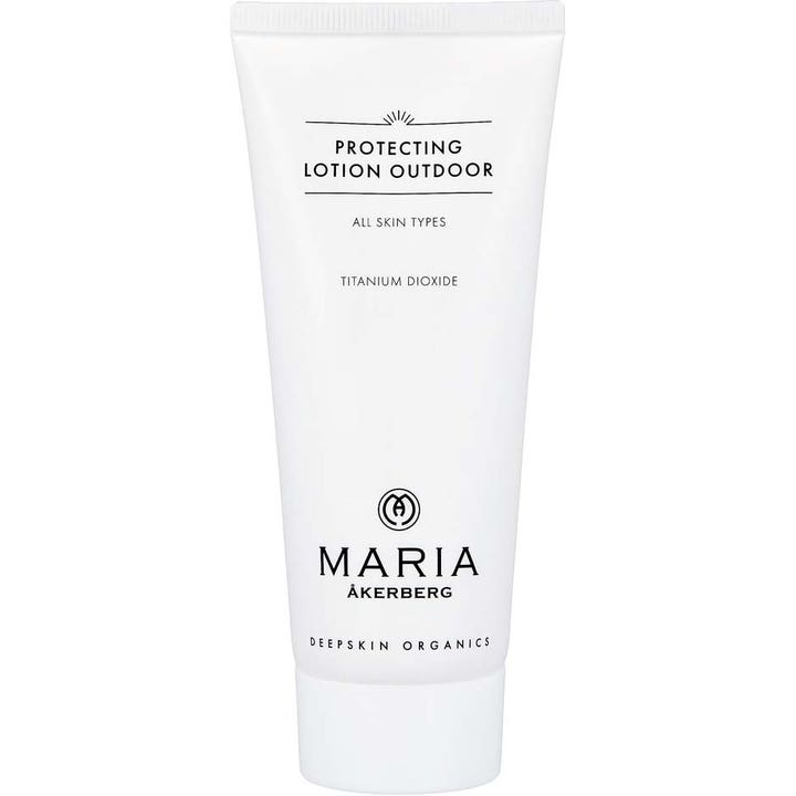 Maria Åkerberg Protecting Lotion Outdoor 100 ml titaanidioksidia sisältävä suojaava voide valkoisessa tuubissa