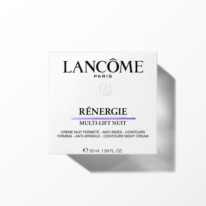 Lancôme Rénergie Nuit Multi-Lift Night 50 ml kiinteyttävä yövoide valkoisessa pahvipakkauksessa.
