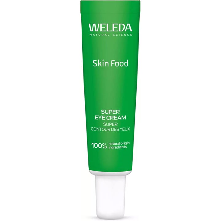 Weleda Skin Food Super Eye Cream 15 ml kosteuttava silmänympärysvoide vihreässä tuubissa valkoisella korkilla